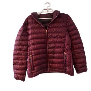 Tumi Pax Charlotte puffer jacket coat womens L Down fill pillow travel